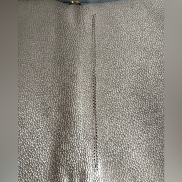 Tory Burch Pebbled Leather Fold-Over Crossbody Clutch Bag in Light Blush Pink - Picture 3 of 14